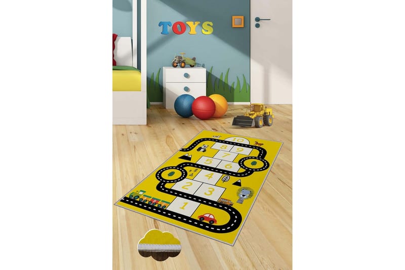 Nonu Gångmatta 100x150 cm Rektangulär - Gul - Textil & mattor - Mattor - Modern matta - Gångmattor