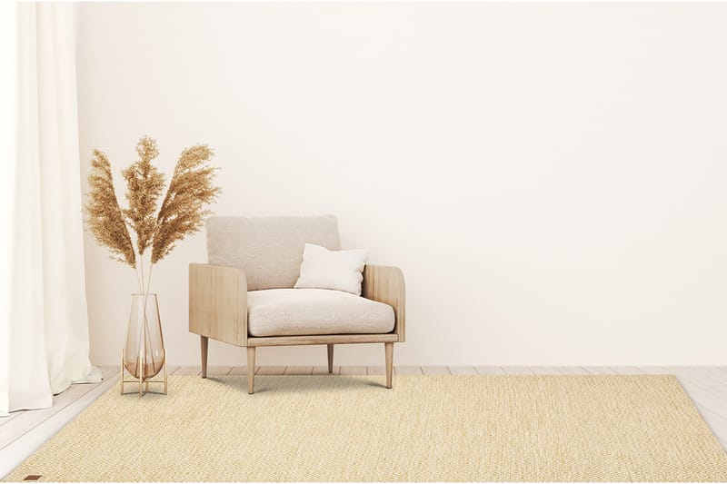 Gåsöga Ullmatta 140x200 cm Rektangulär - Gul - Textil & mattor - Mattor - Modern matta - Ullmatta