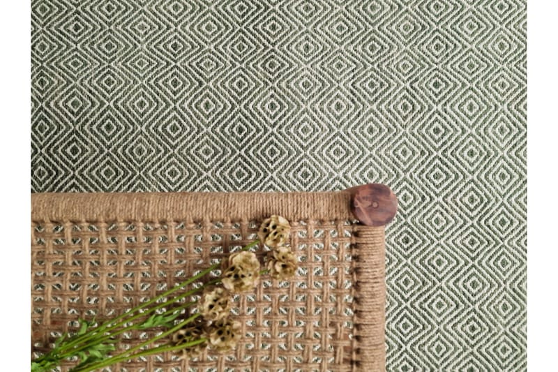 Gåsöga Ullmatta 240x340 cm Rektangulär - Grön - Textil & mattor - Mattor - Modern matta - Ullmatta