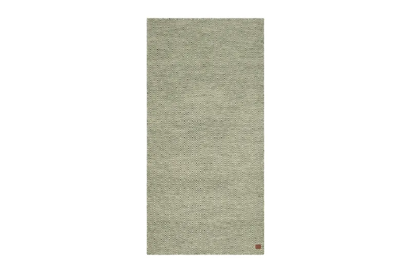 Gåsöga Ullmatta 75x200 cm Oval, Grön