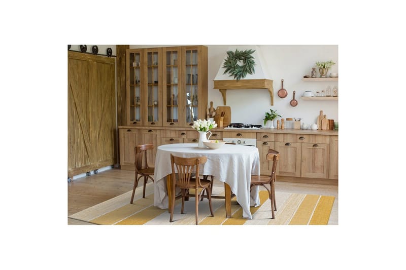 Garnmatta Båstad - 140x200 cm, Gul - Textil & mattor - Mattor - Modern matta - Bomullsmatta