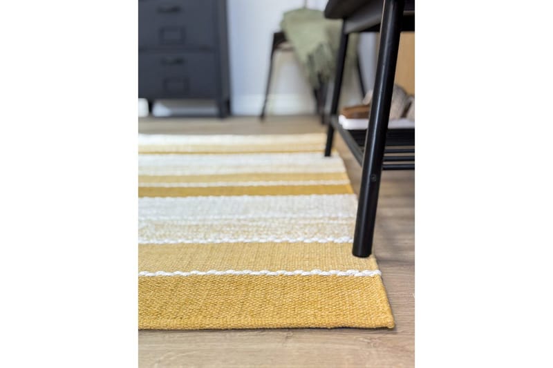 Garnmatta Båstad - 160x230 cm, Gul - Textil & mattor - Mattor - Modern matta - Bomullsmatta