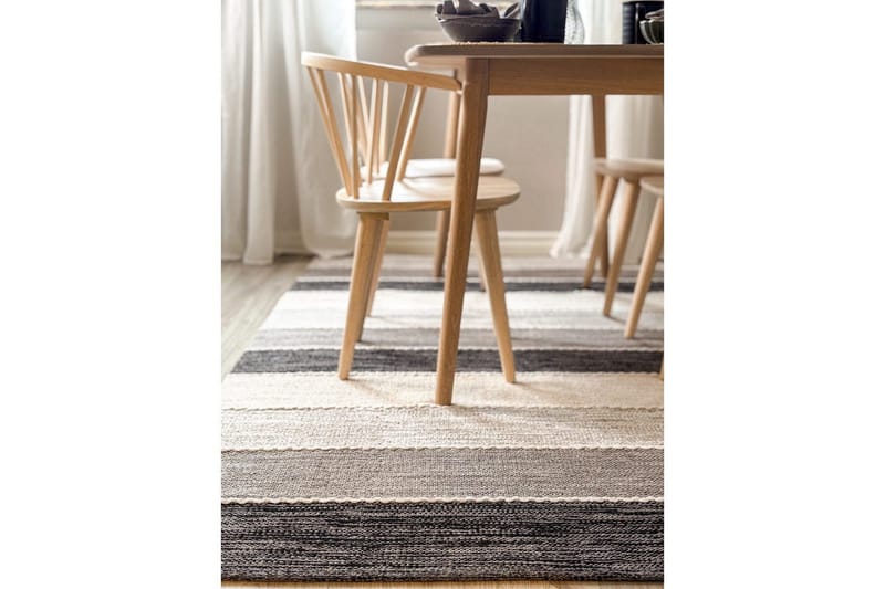 Garnmatta Båstad - 160x230 cm, Svart - Textil & mattor - Mattor - Modern matta - Bomullsmatta