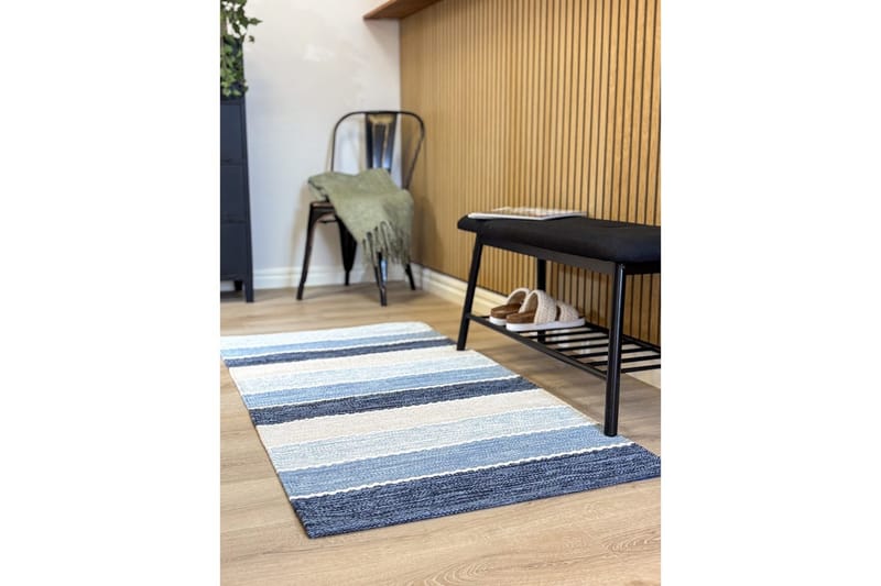 Garnmatta Båstad - 75x220 cm, Blå - Textil & mattor - Mattor - Modern matta - Bomullsmatta