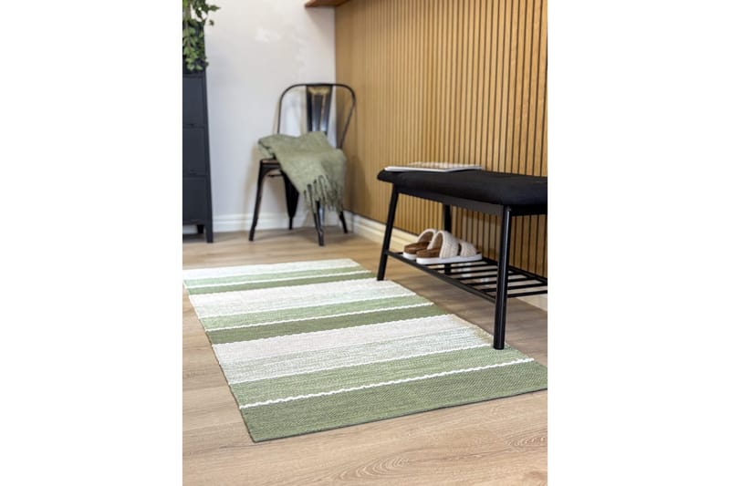 Garnmatta Båstad - 75x220 cm, Grön - Textil & mattor - Mattor - Modern matta - Bomullsmatta