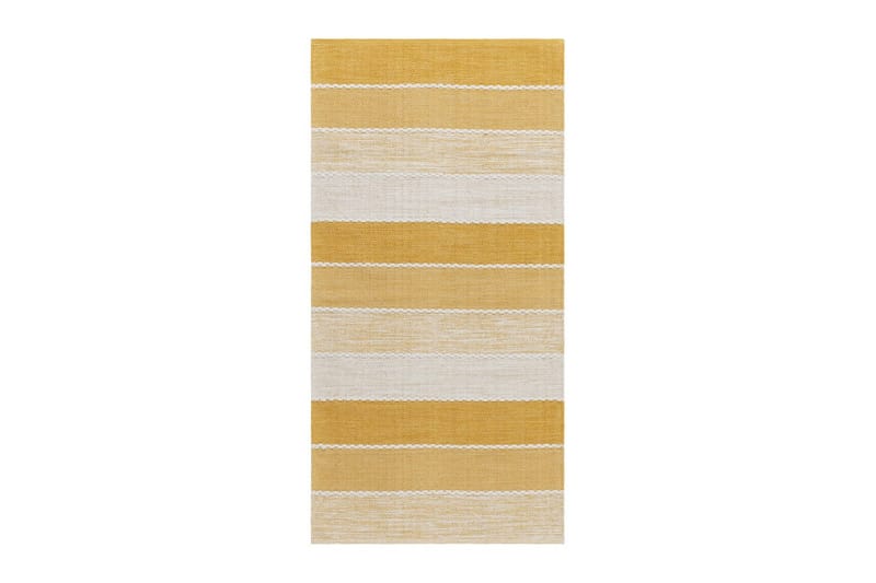 Garnmatta Båstad - 75x220 cm, Gul - Textil & mattor - Mattor - Modern matta - Bomullsmatta