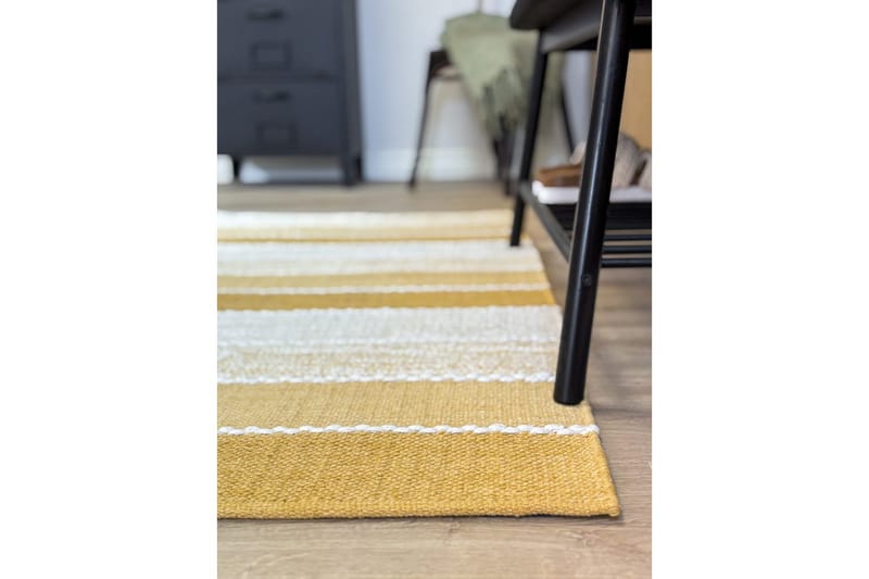 Garnmatta Båstad - 75x220 cm, Gul - Textil & mattor - Mattor - Modern matta - Bomullsmatta