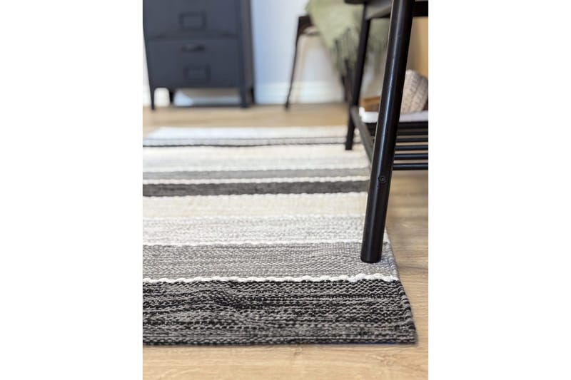 Garnmatta Båstad - 75x220 cm, Svart - Textil & mattor - Mattor - Modern matta - Bomullsmatta