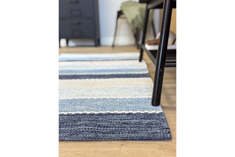 Garnmatta Båstad - 75x280 cm, Blå - Textil & mattor - Mattor - Modern matta - Bomullsmatta