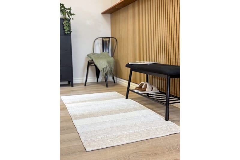 Garnmatta Båstad - 75x280 cm, Creme - Textil & mattor - Mattor - Modern matta - Bomullsmatta