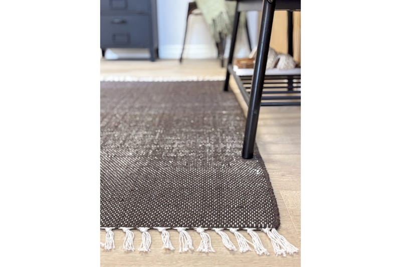 Garnmatta Line - 130x190 cm, Choklad - Textil & mattor - Mattor - Modern matta - Bomullsmatta