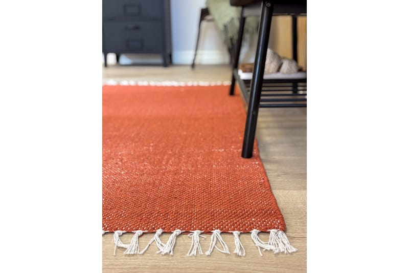 Garnmatta Line - 130x190 cm, Terracotta - Textil & mattor - Mattor - Modern matta - Bomullsmatta