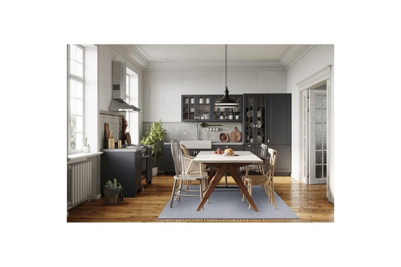 Garnmatta Line - 160x230 cm, Duvblå - Textil & mattor - Mattor - Modern matta - Bomullsmatta