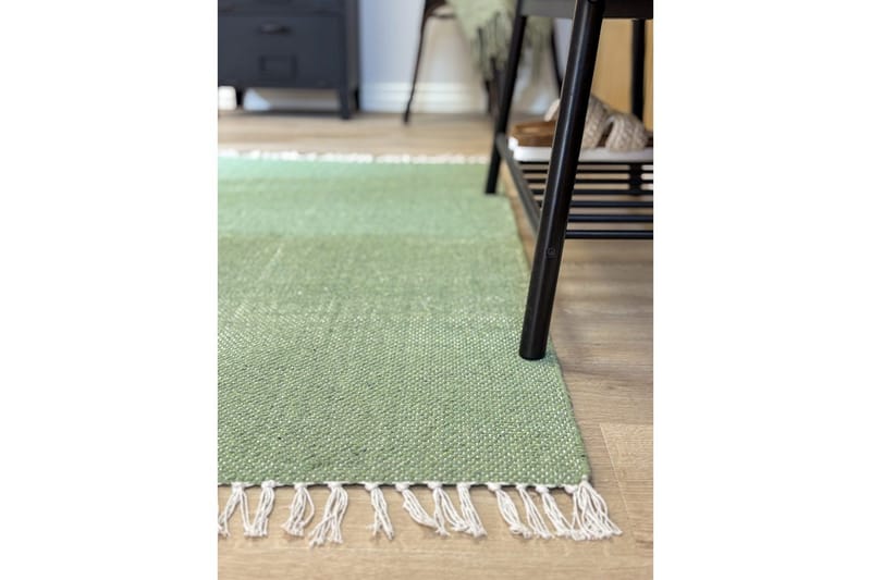 Garnmatta Line - 160x230 cm, Grön - Textil & mattor - Mattor - Modern matta - Bomullsmatta