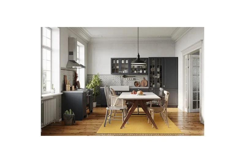 Garnmatta Line - 160x230 cm, Gul - Textil & mattor - Mattor - Modern matta - Bomullsmatta