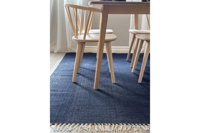Garnmatta Line - 160x230 cm, Marinblå - Textil & mattor - Mattor - Modern matta - Bomullsmatta