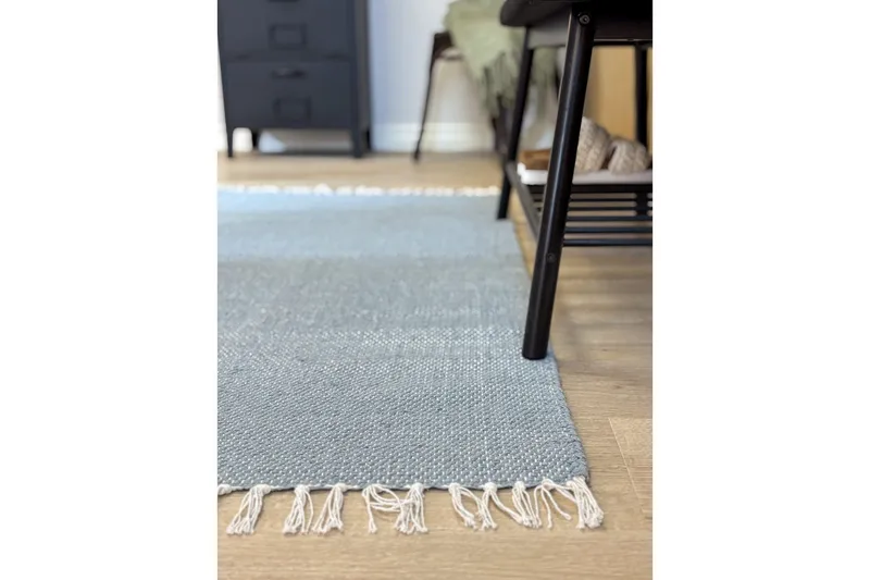 Garnmatta Line - 200x300 cm, Duvblå - Textil & mattor - Mattor - Modern matta - Bomullsmatta
