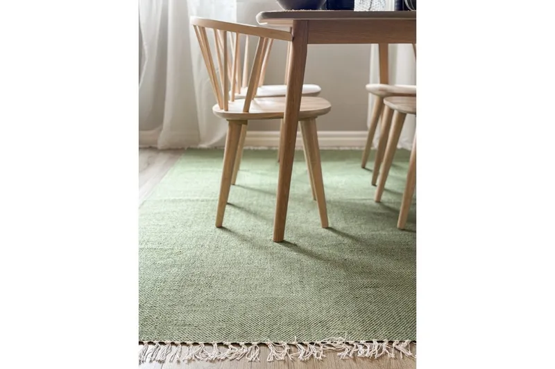 Garnmatta Line - 200x300 cm, Grön - Textil & mattor - Mattor - Modern matta - Bomullsmatta