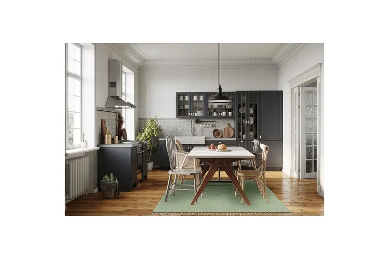 Garnmatta Line - 200x300 cm, Grön - Textil & mattor - Mattor - Modern matta - Bomullsmatta