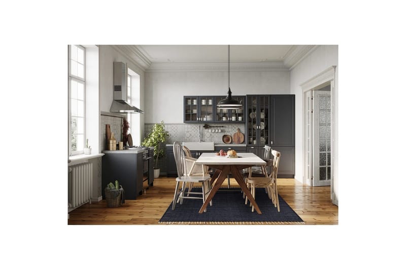 Garnmatta Line - 200x300 cm, Marinblå - Textil & mattor - Mattor - Modern matta - Bomullsmatta