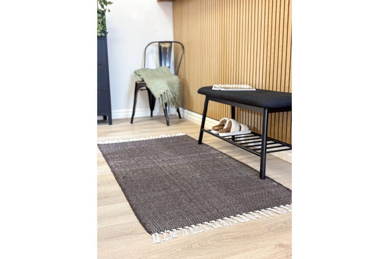 Garnmatta Line - 75x220 cm, Choklad - Textil & mattor - Mattor - Modern matta - Bomullsmatta