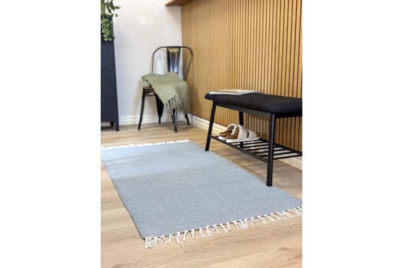 Garnmatta Line - 75x220 cm, Duvblå - Textil & mattor - Mattor - Modern matta - Bomullsmatta