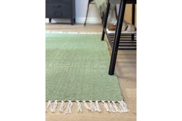 Garnmatta Line - 75x220 cm, Grön - Textil & mattor - Mattor - Modern matta - Bomullsmatta
