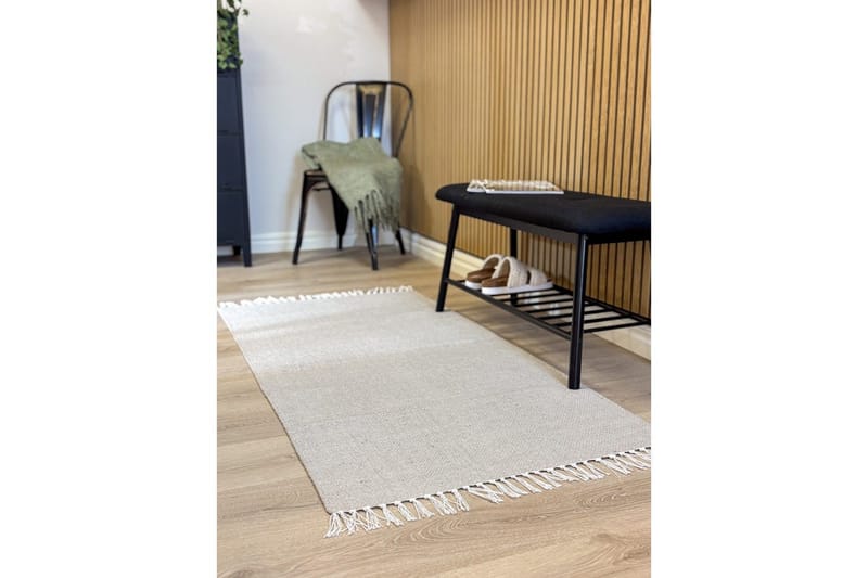 Garnmatta Line - 75x220 cm, Greige - Textil & mattor - Mattor - Modern matta - Bomullsmatta
