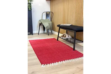 Garnmatta Line - 75x220 cm, Röd - Textil & mattor - Mattor - Modern matta - Bomullsmatta