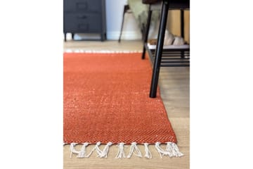 Garnmatta Line - 75x220 cm, Terracotta - Textil & mattor - Mattor - Modern matta - Bomullsmatta