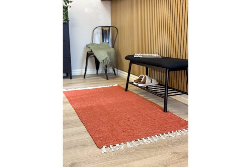 Garnmatta Line - 75x220 cm, Terracotta - Textil & mattor - Mattor - Modern matta - Bomullsmatta