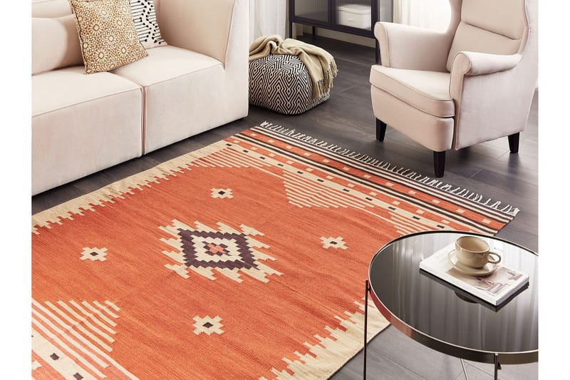Gavar Bomullsmatta 160x230 cm - Orange - Textil & mattor - Mattor - Modern matta - Bomullsmatta
