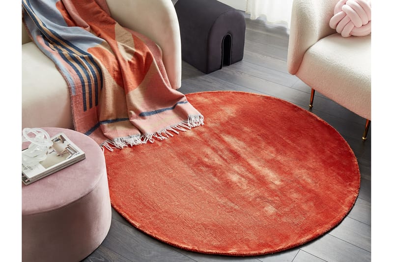 GesiIi Ryamatta 140 cm Rund - Orange - Textil & mattor - Mattor - Modern matta - Ryamatta & luggmatta