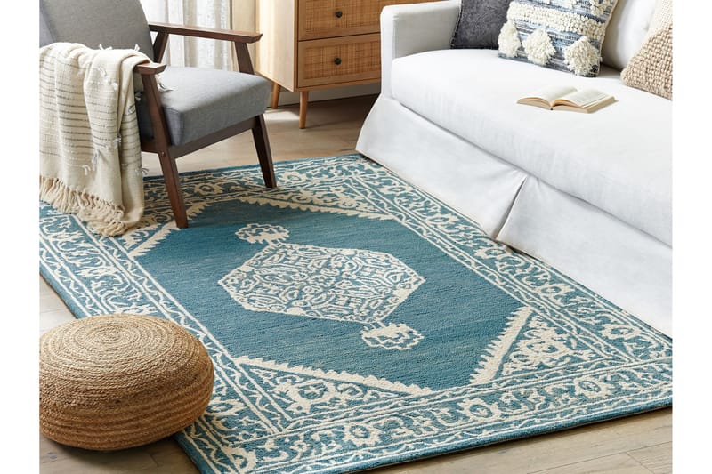 Gevas Ullmatta 160x230 cm - Blå - Textil & mattor - Mattor - Modern matta - Ullmatta