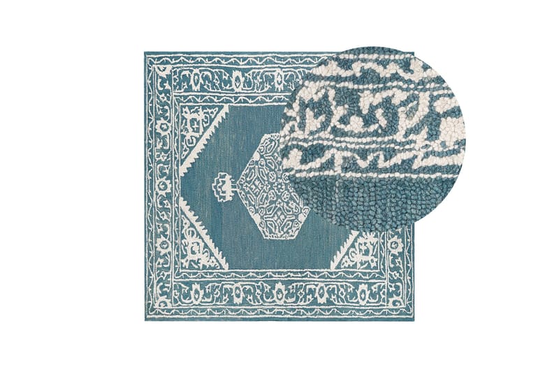 Gevas Ullmatta 200x200 cm Kvadratisk - Blå - Textil & mattor - Mattor - Modern matta - Ullmatta
