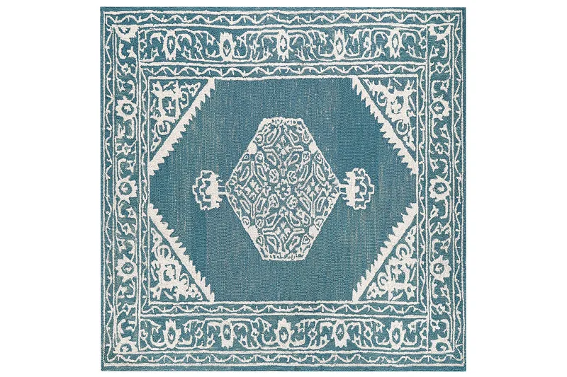 Gevas Ullmatta 200x200 cm Kvadratisk, Blå