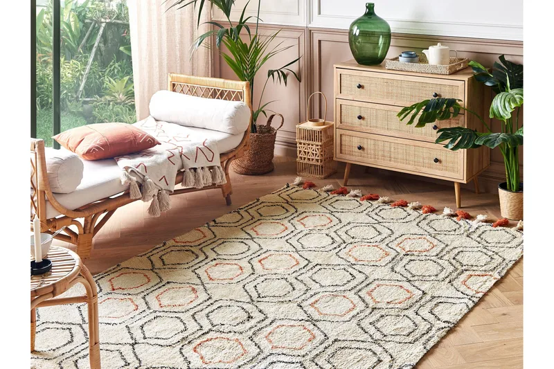 Hajipur Ryamatta 160x230 cm - Beige - Textil & mattor - Mattor - Modern matta - Bomullsmatta