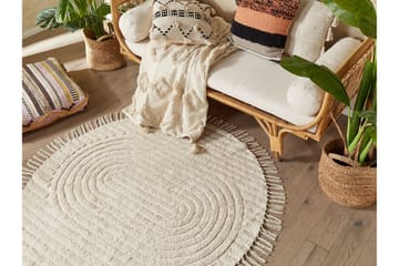Halfeti Ryamatta 140 cm Rund - Beige - Textil & mattor - Mattor - Modern matta - Bomullsmatta