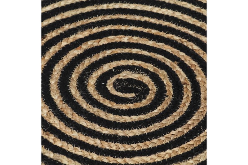 Handgjord jutematta med spiraldesign svart 90 cm - Svart - Sisalmattor - Jutemattor & hampamattor