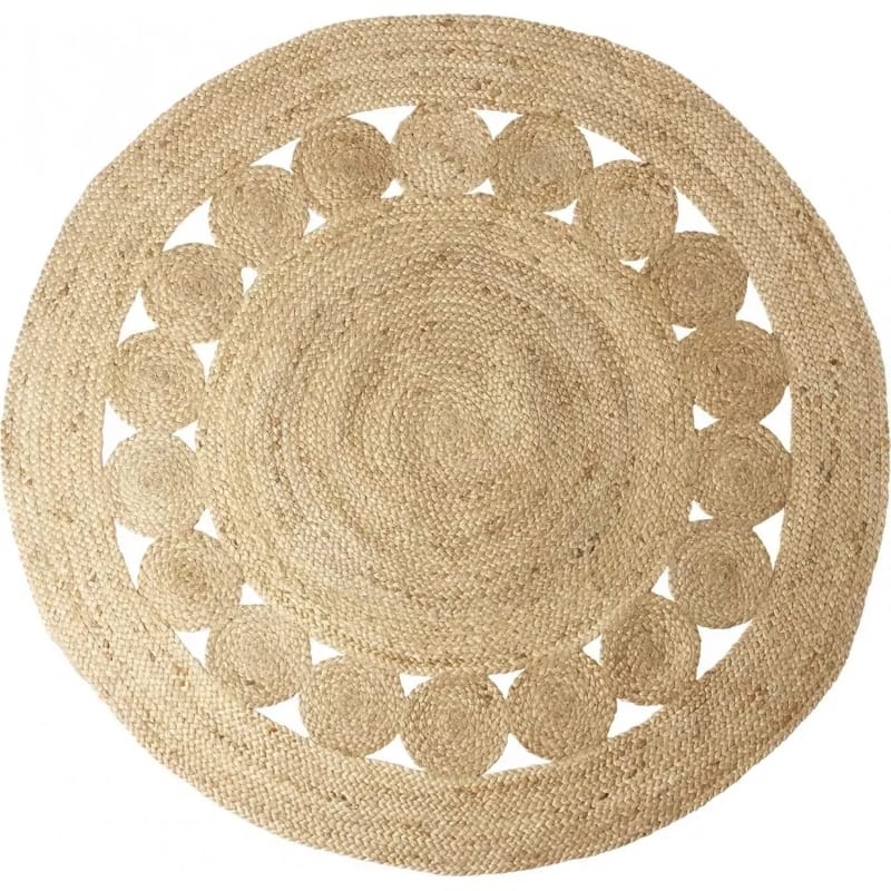 Handgjord matta Juni D150 cm - Jute, natur