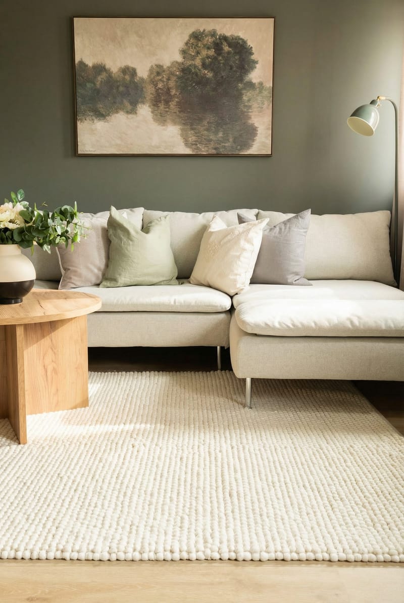 Handvävd Matta Bubble 140x200 cm - Creme - Textil & mattor - Mattor - Modern matta - Ullmatta