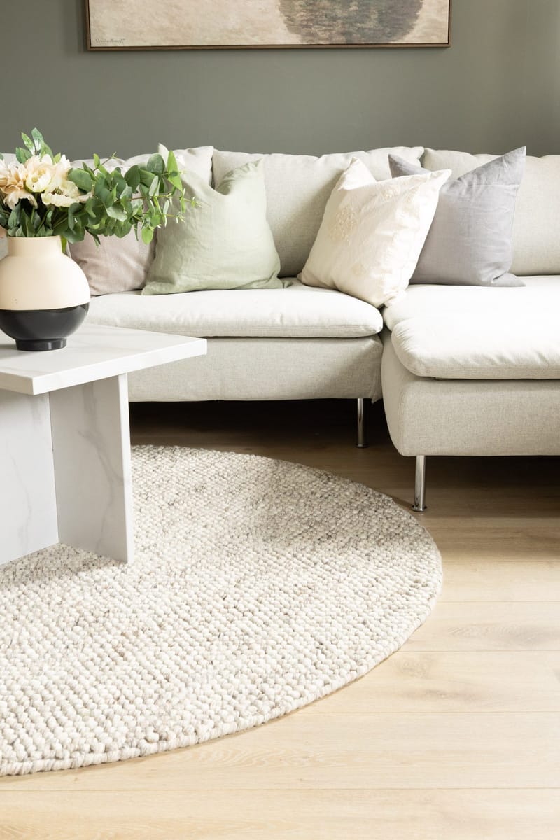 Handvävd Matta Bubble Rund 120 cm - Linne - Textil & mattor - Mattor - Modern matta - Ullmatta