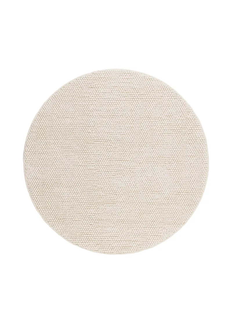 Handvävd Matta Bubble Rund 240 cm, Creme