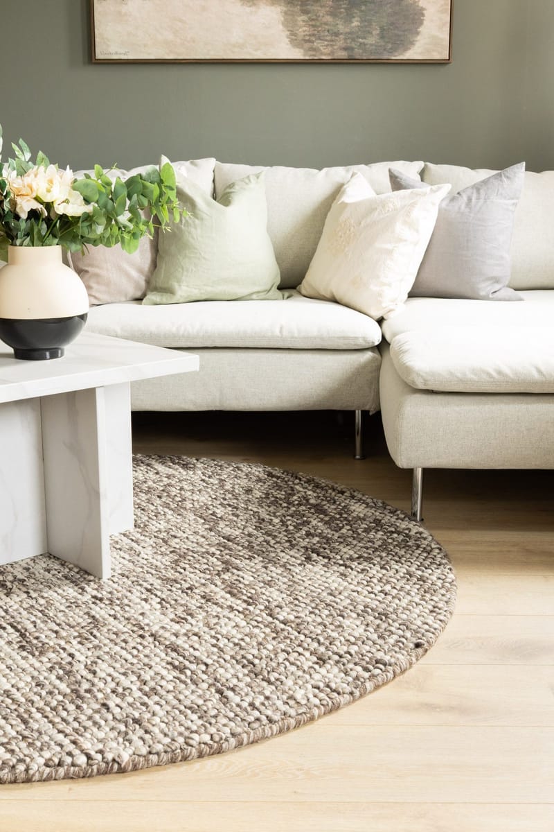 Handvävd Matta Bubble Rund 300 cm - Choklad Melange - Textil & mattor - Mattor - Modern matta - Ullmatta