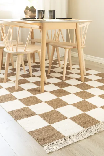 Handvävd Matta Nordic Check 140x200 cm - Choklad - Textil & mattor - Mattor - Modern matta - Ullmatta