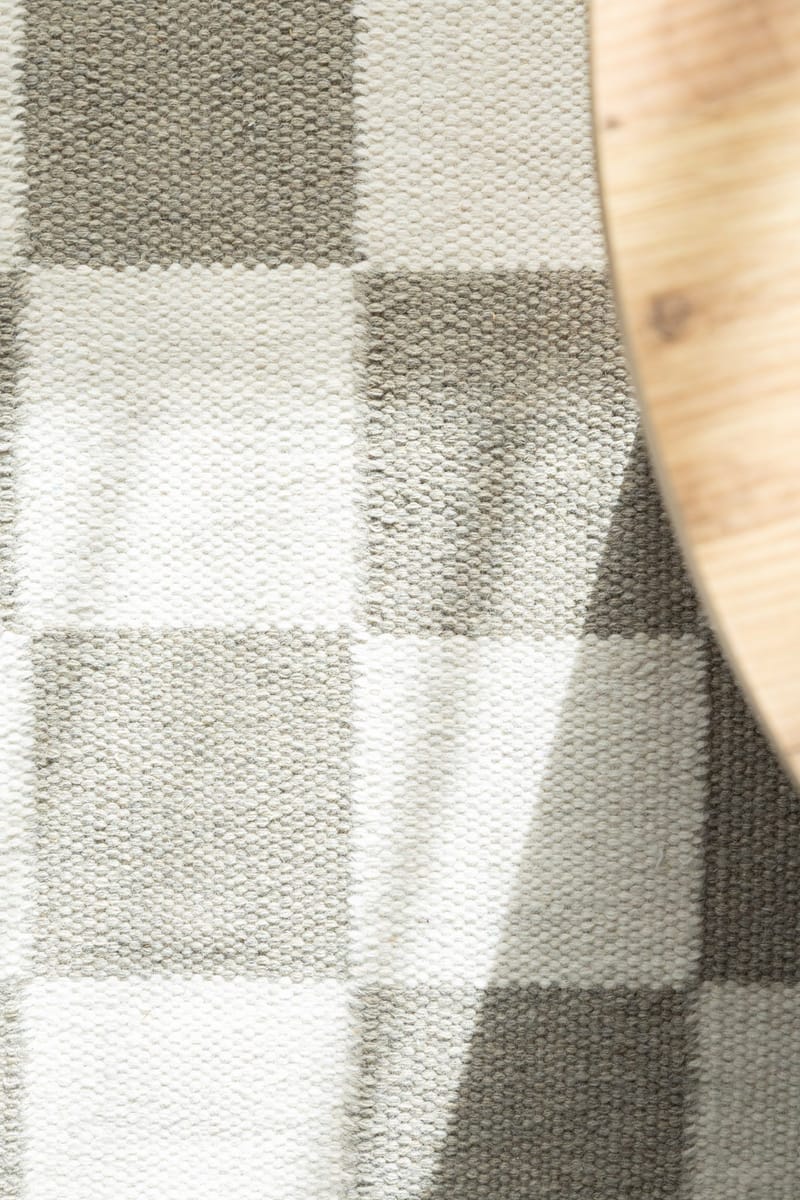 Handvävd Matta Nordic Check 140x200 cm - Grå - Textil & mattor - Mattor - Modern matta - Ullmatta