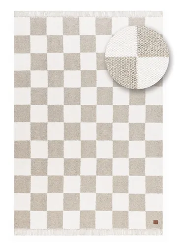 Handvävd Matta Nordic Check 140x200 cm - Grå - Textil & mattor - Mattor - Modern matta - Ullmatta