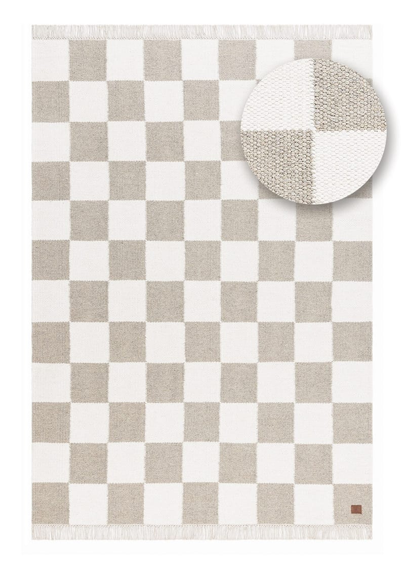 Handvävd Matta Nordic Check 140x200 cm - Grå - Textil & mattor - Mattor - Modern matta - Ullmatta