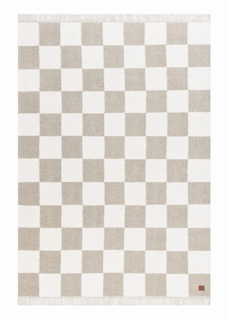 Handvävd Matta Nordic Check 140x200 cm, Grå