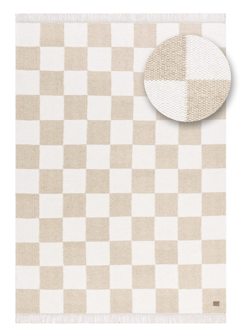 Handvävd Matta Nordic Check 140x200 cm - Linne - Textil & mattor - Mattor - Modern matta - Ullmatta